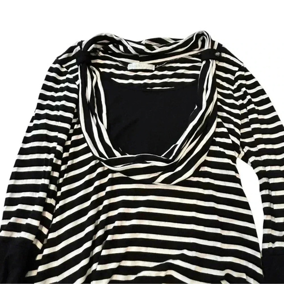 Design History Black and white striped cowl neck top size M - Picture 6 of 6